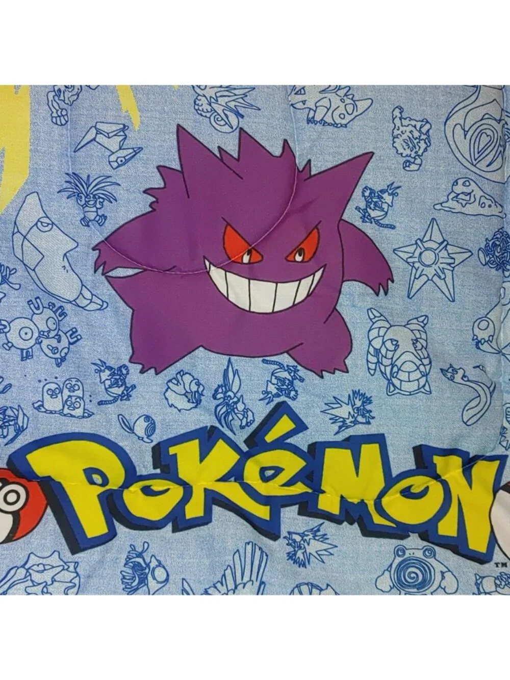 Pokemon Twin Comforter 1998 Vintage Pikachu Gengar Bulbasaur Charmander Blue